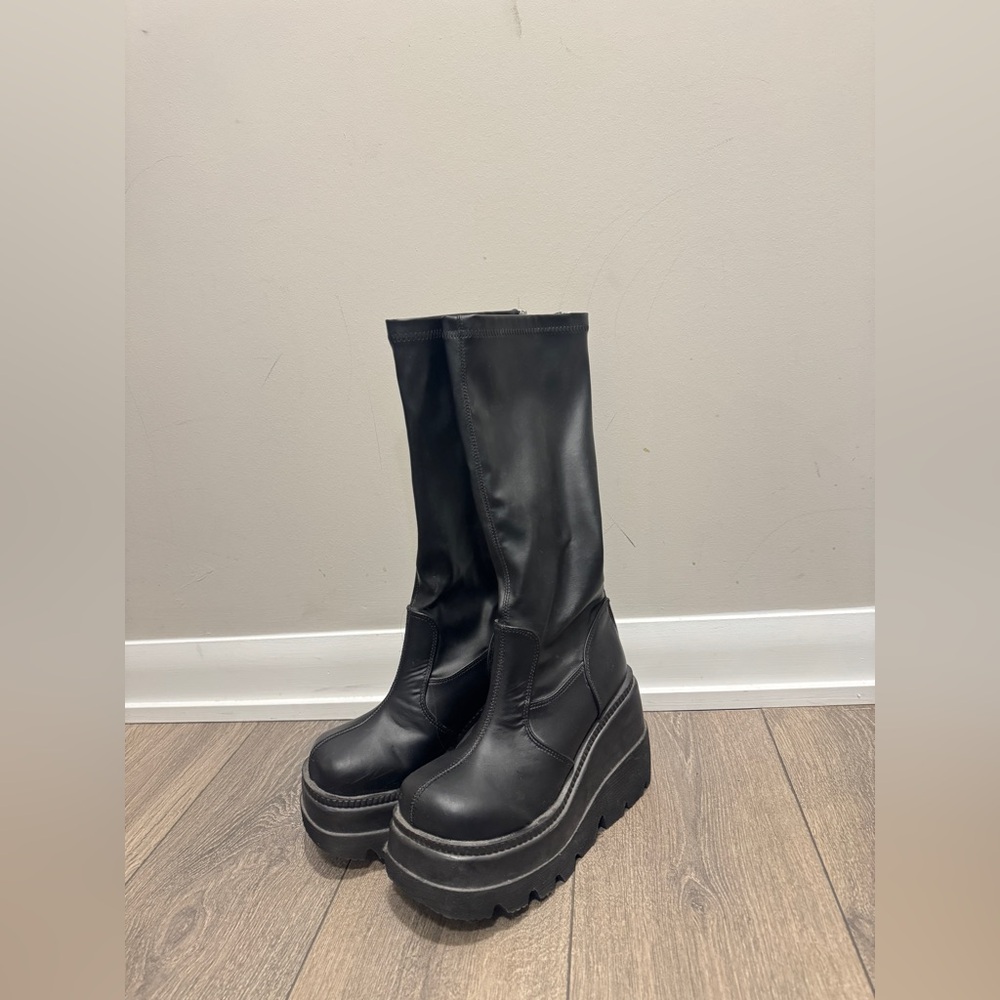 Demonia Black Platform Boots - Demonia Shaker 65